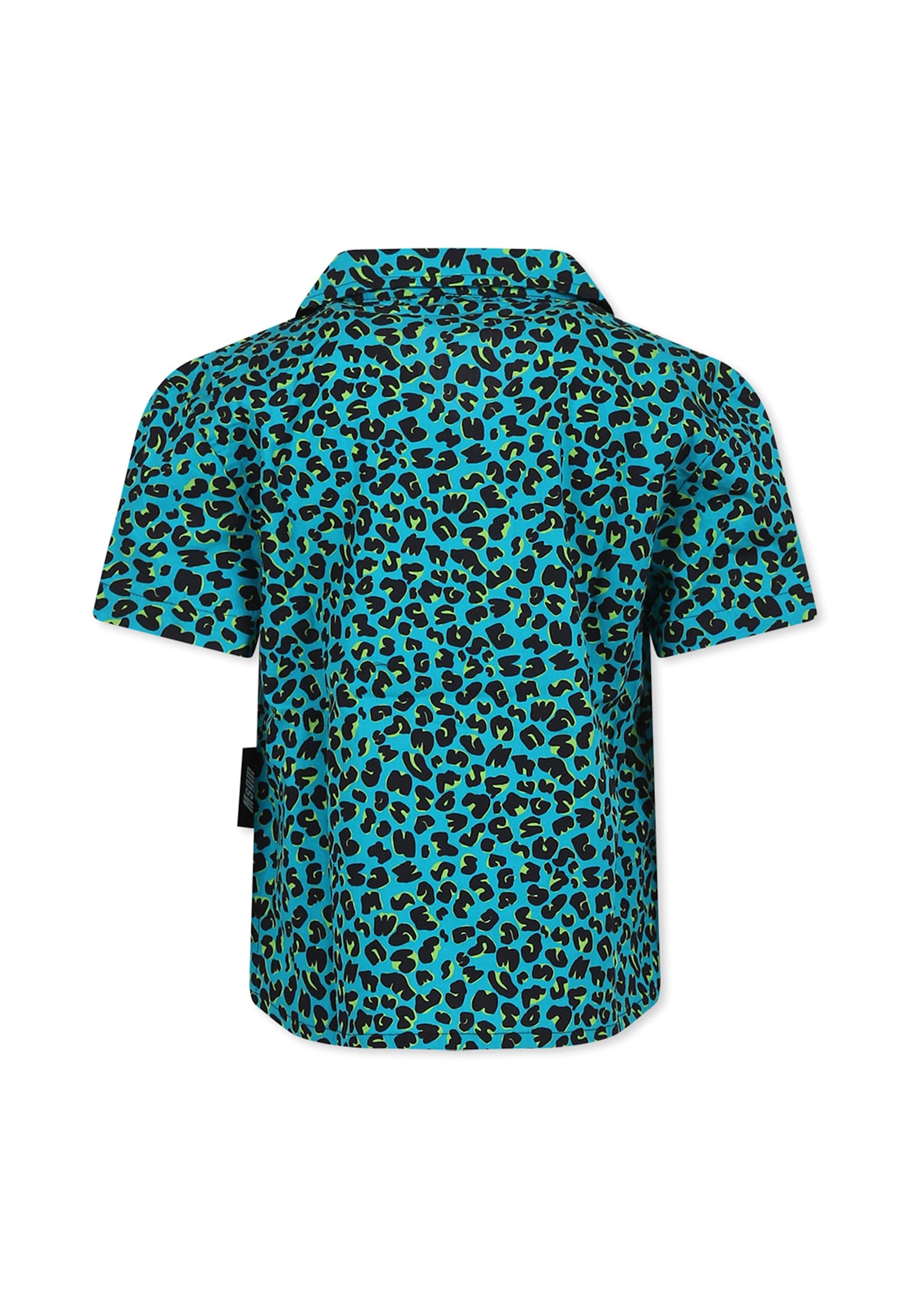 Msgm Green Shirt For Boy With Spotted Print In Green