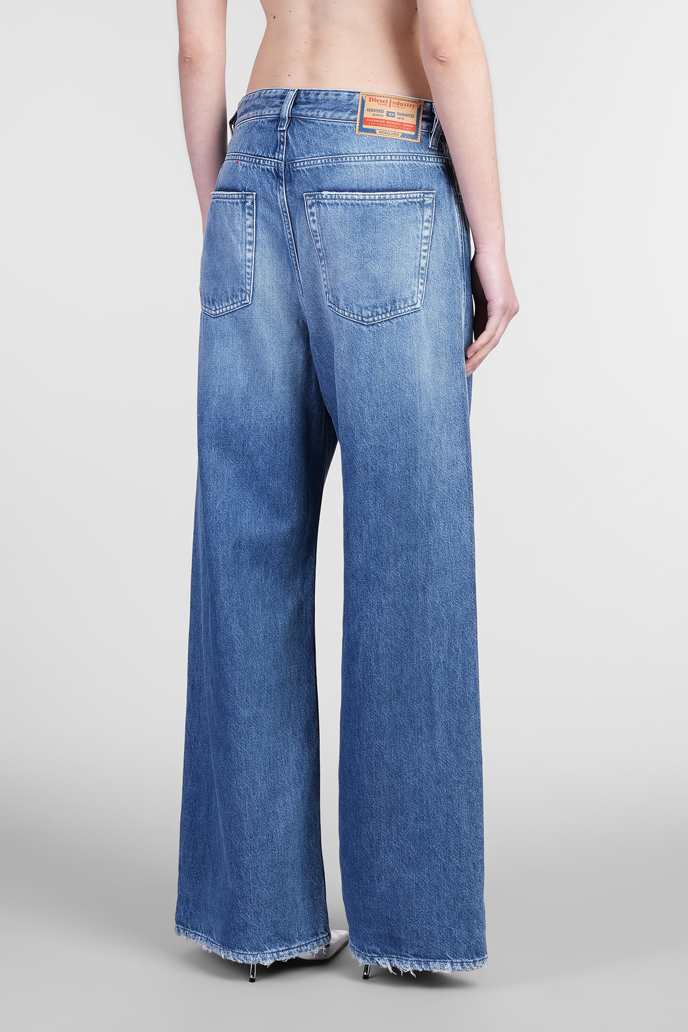 Diesel D-hush Partially Organic Cotton Flared Jeans With Back Logo Patch