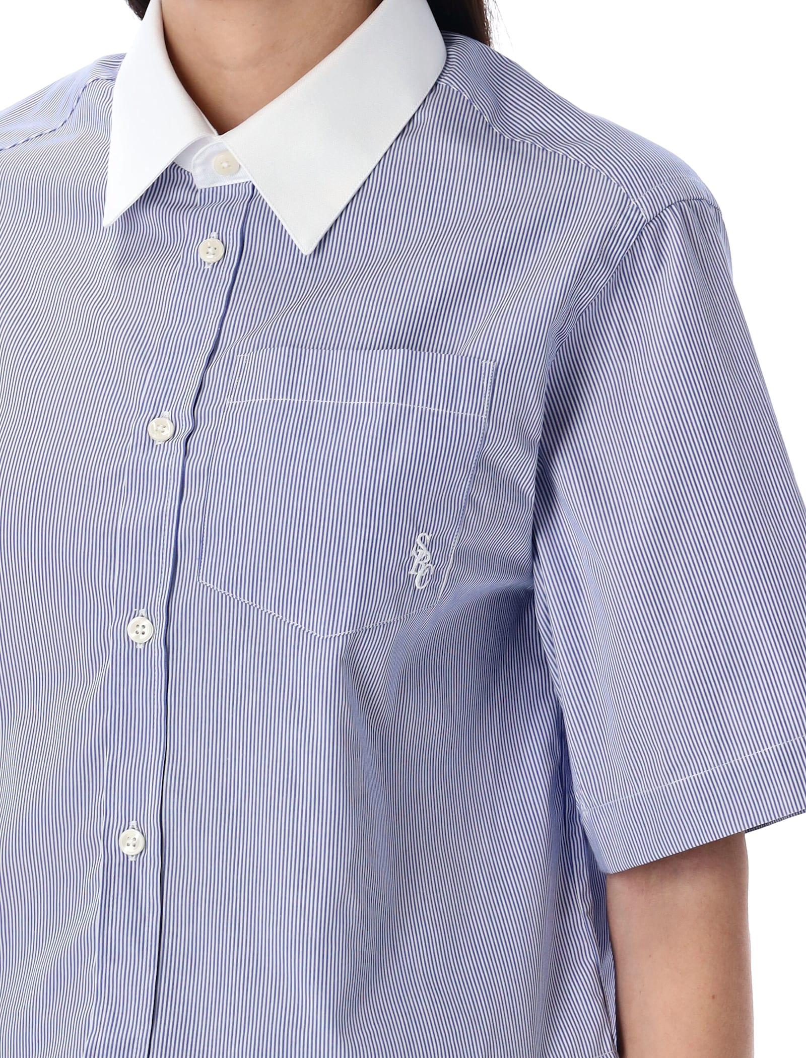 Sporty & Rich Src Cropped Shirt In White