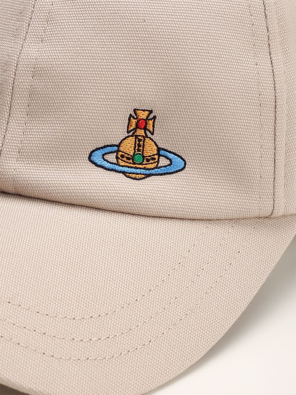 Vivienne Westwood Beige Cap With Embroidered Orb Logo In Neutrals