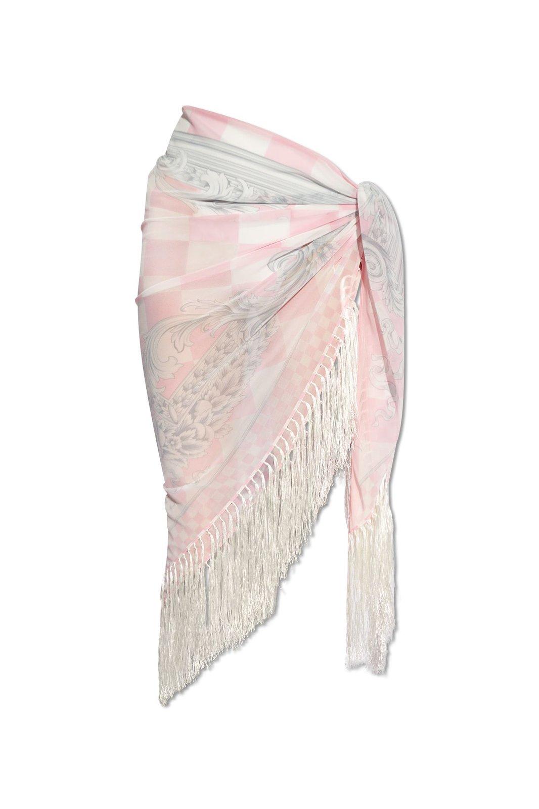 Barocco-printed Fringed Cover-up