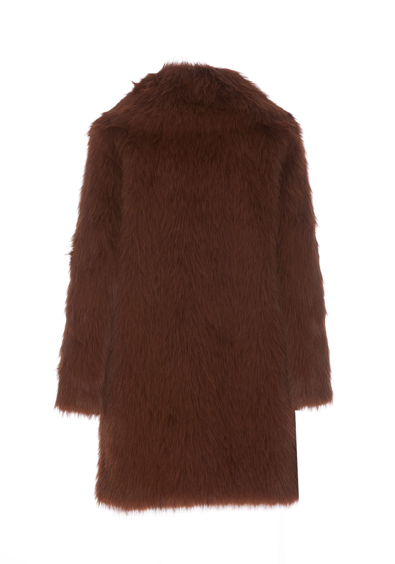 Shop Pinko Cattivik Faux Fur Coat In Brown