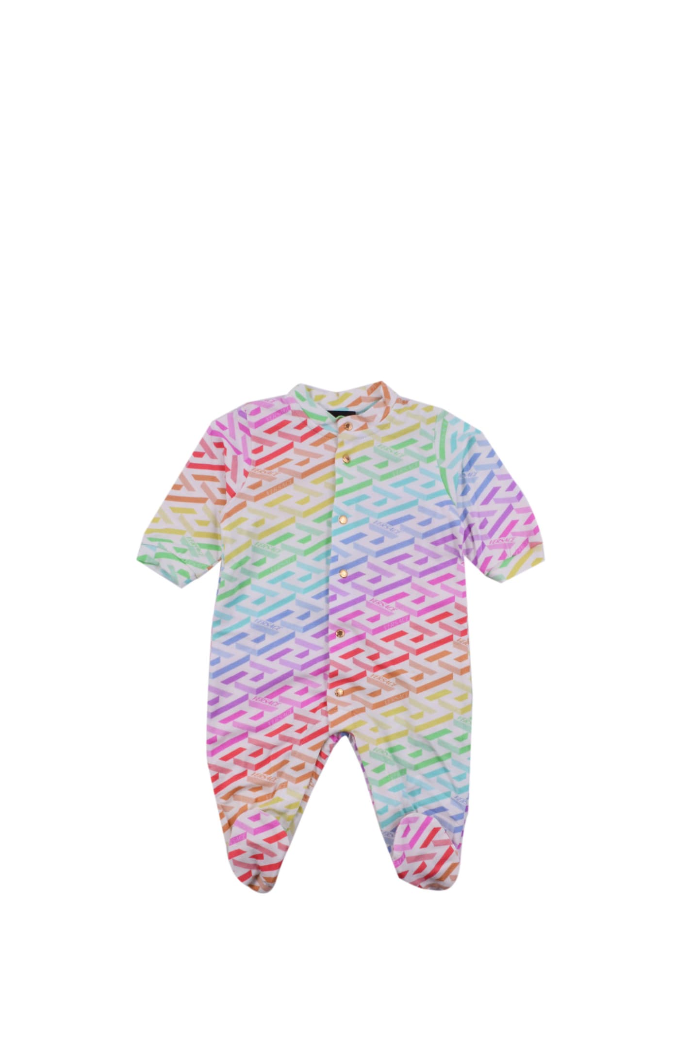 Versace Babies' Romper With Print In Multicolor
