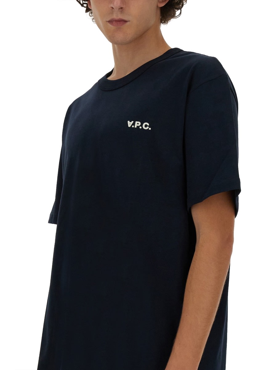 Apc A. P.c. Logo-print T-shirt In Blue