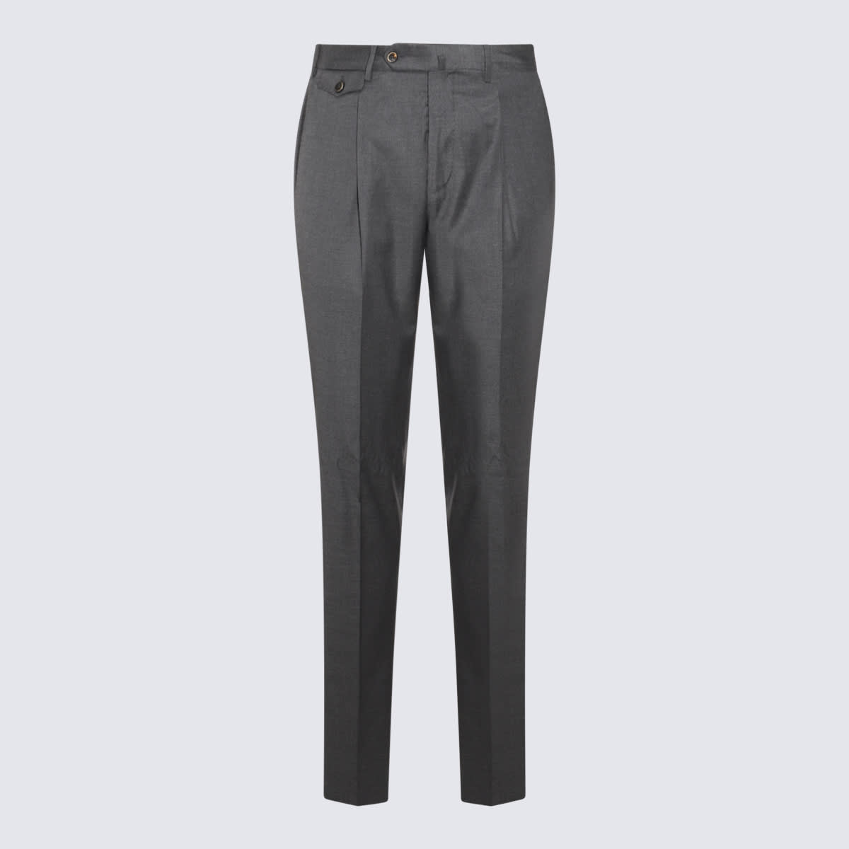 Shop Pt Torino Grey Wool Pants In Grigio Medio