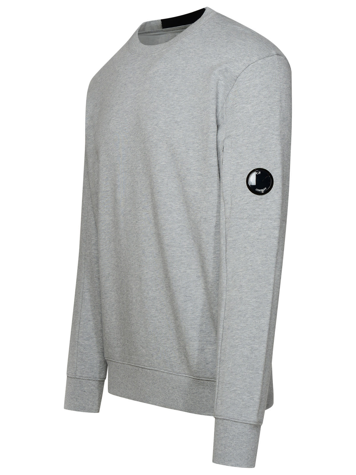 Shop C.p. Company Diagonal Raised Fleece Grey Cotton Sweatshirt
