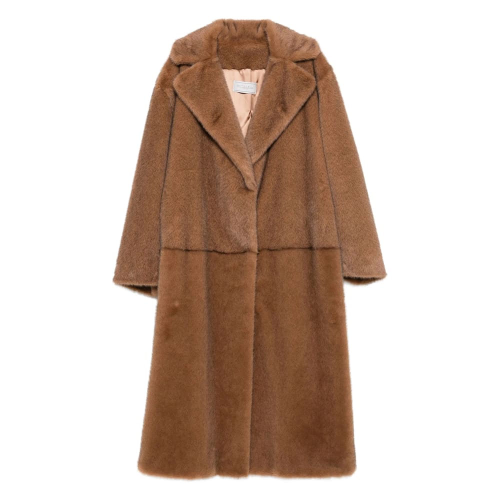 Antonelli Brown Tailored Coat With Structured Fit In Brown