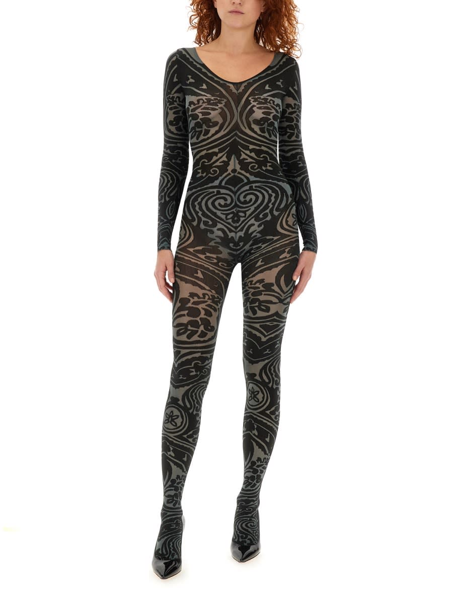 Shop Etro Bodysuit  X Wolford In Grey