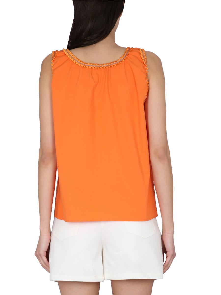 Boutique Moschino Cotton Tops. In Orange