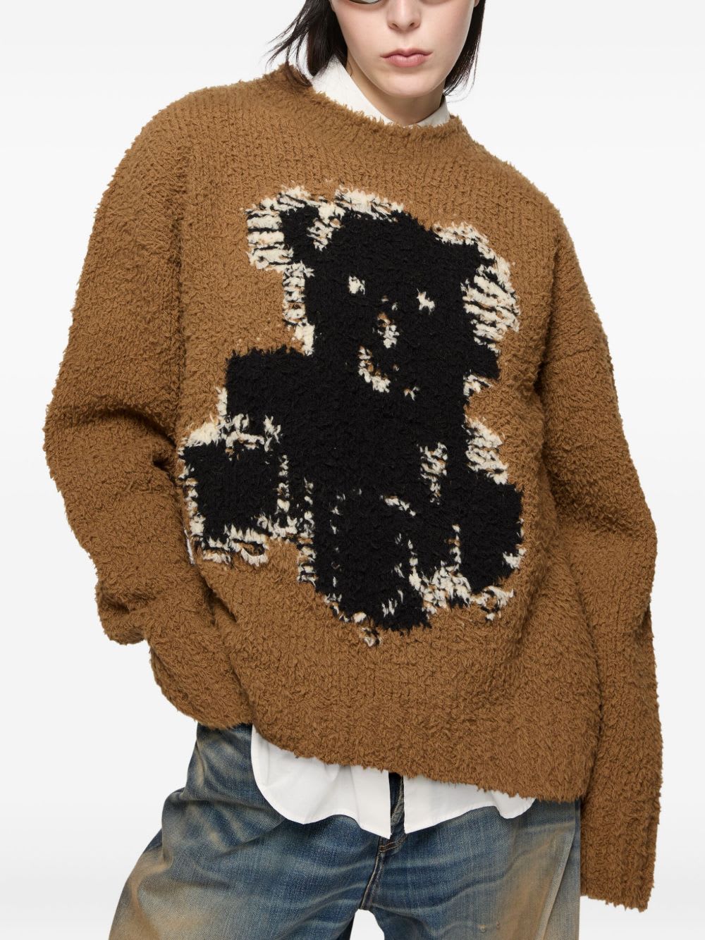 Acne Studios Wool Crewneck Sweater In Brown