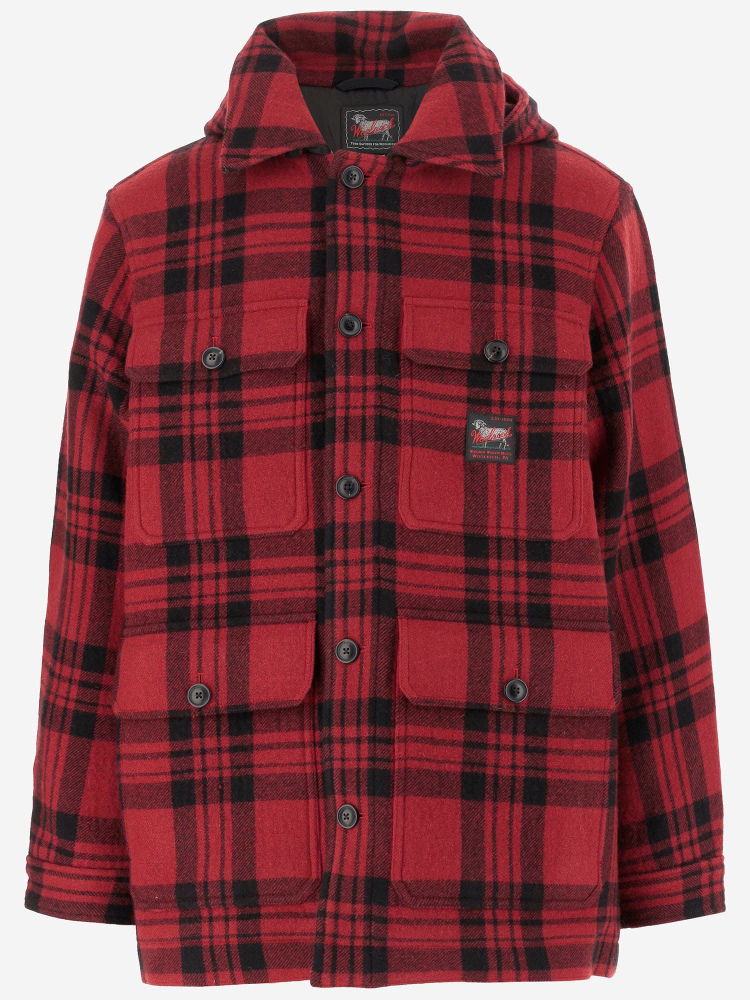 Shop Woolrich Wool Blend Jacket With Check Pattern By Todd Snyder In Red