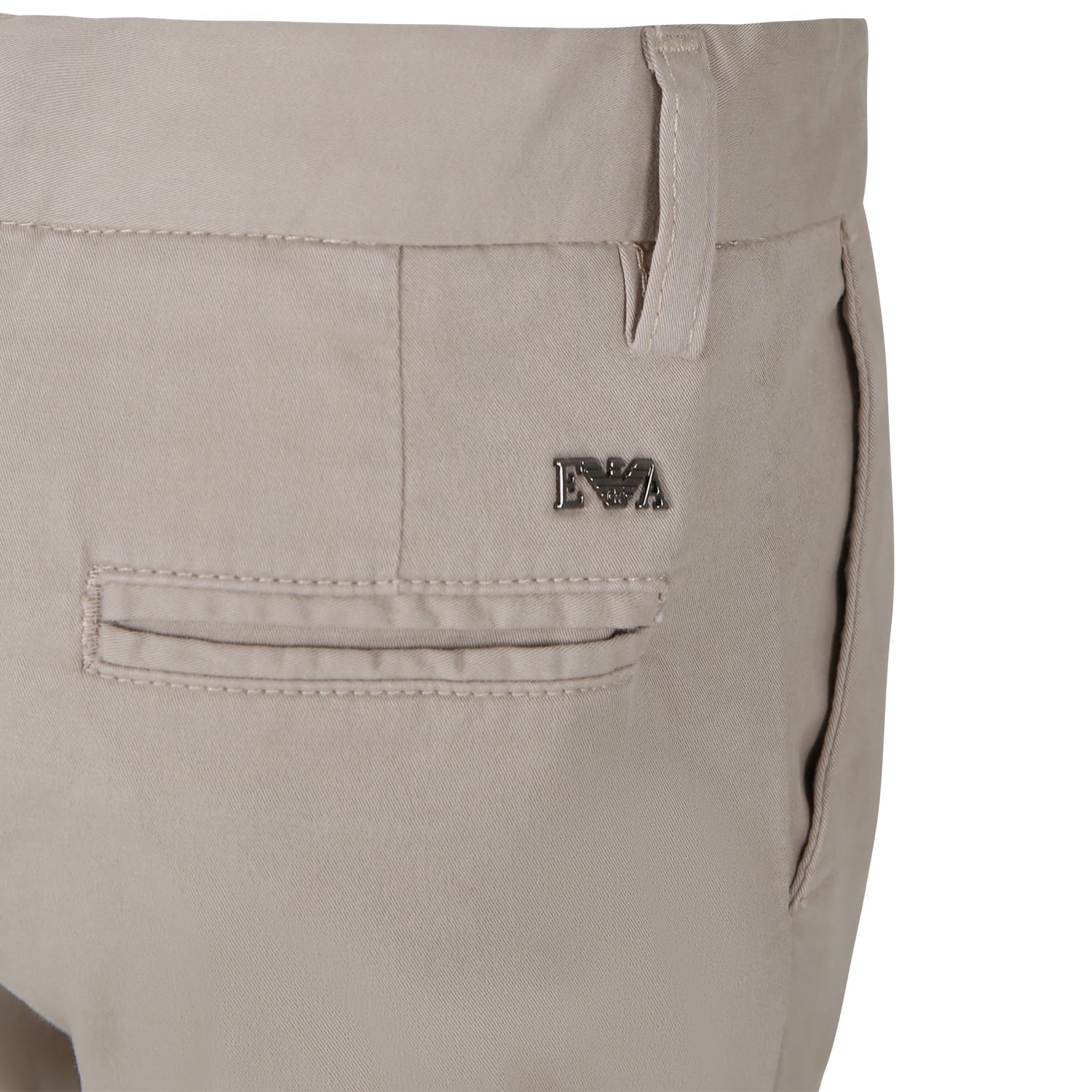 Shop Armani Collezioni Ivory Trousers For Boy With Logo