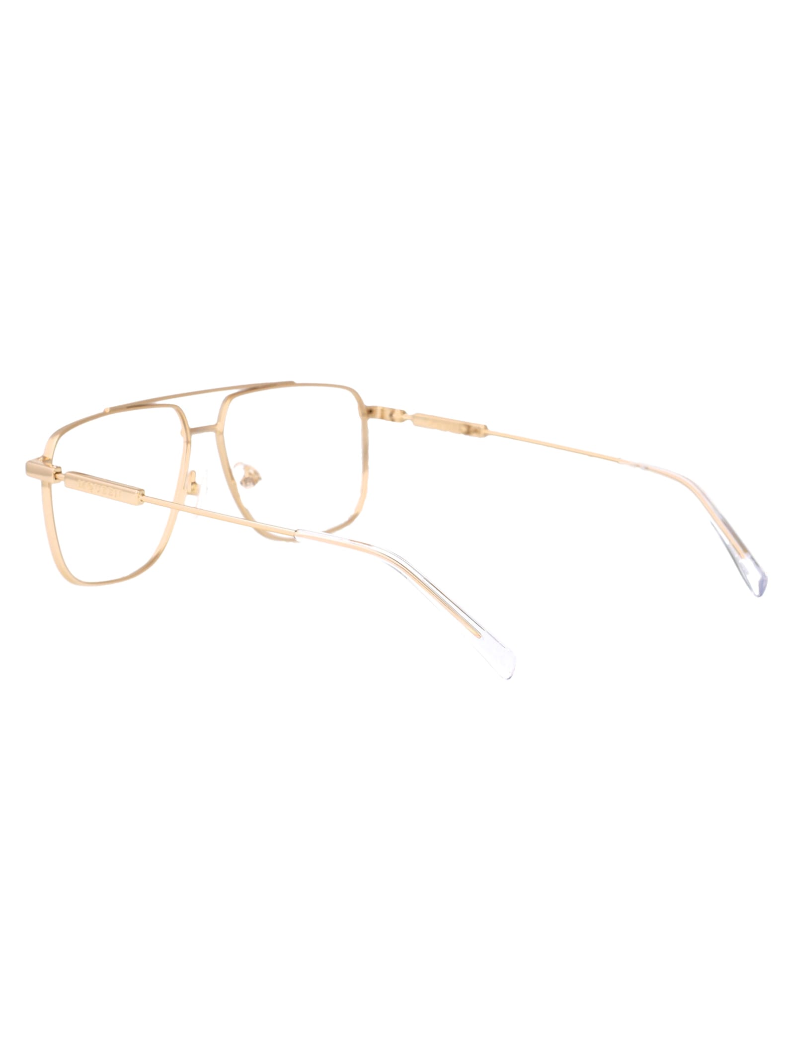 Alexander Mcqueen Am0480o Glasses In Gold-gold-transparent