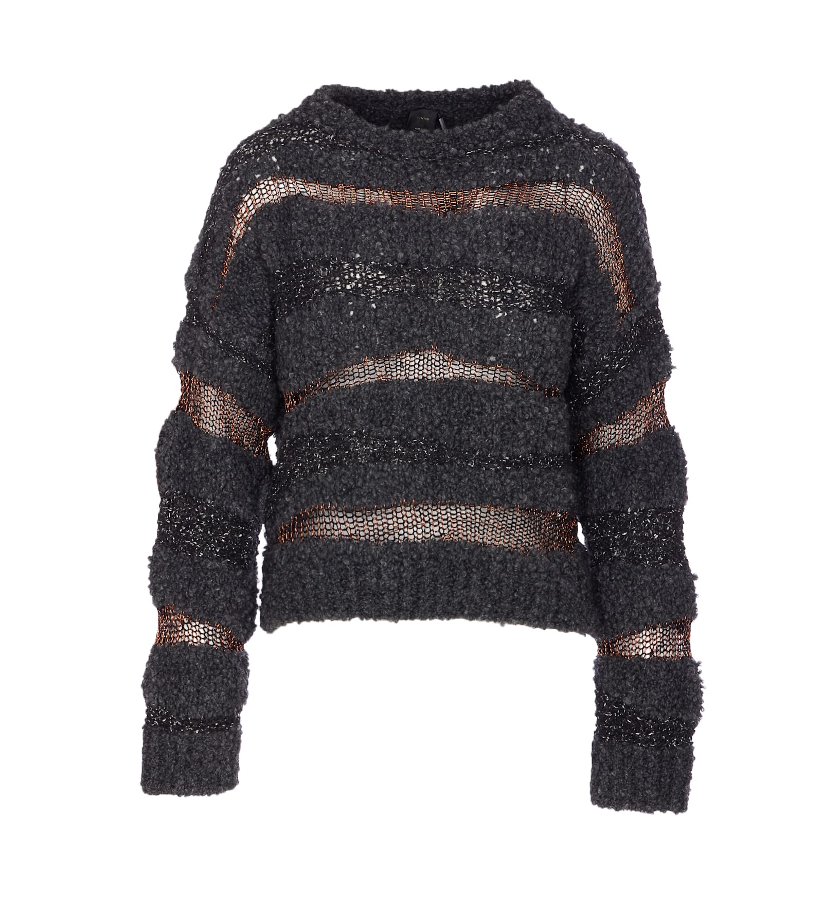 Pinko San Domino Pattern Sweater With Lurex Thread Inserts In Gray
