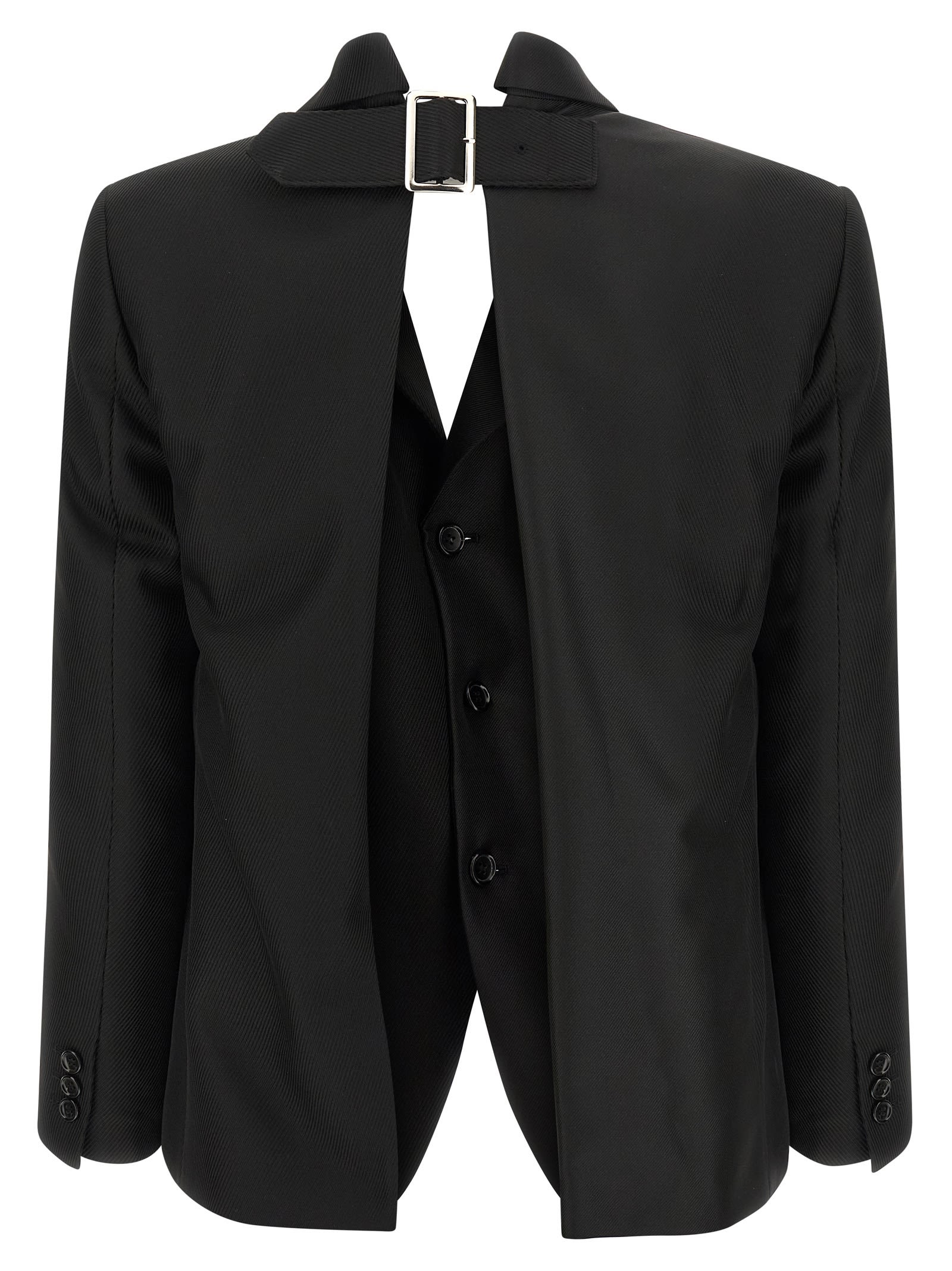 Comme Des Garçons Double Layer Effect Blazer In Black