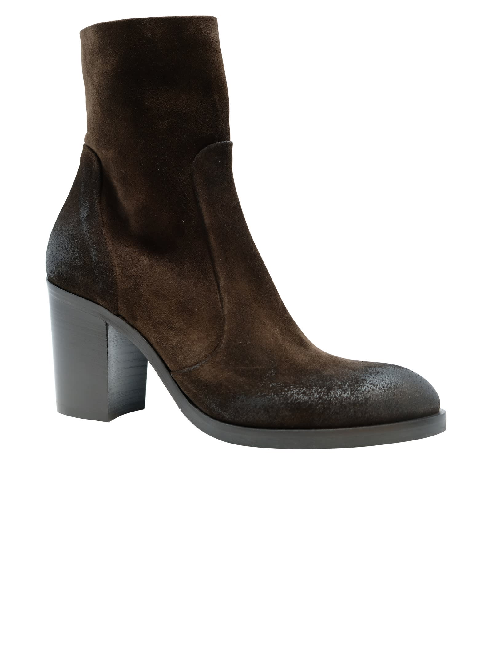 Shop Elena Iachi Suede Leather Ankle Boots In Brown