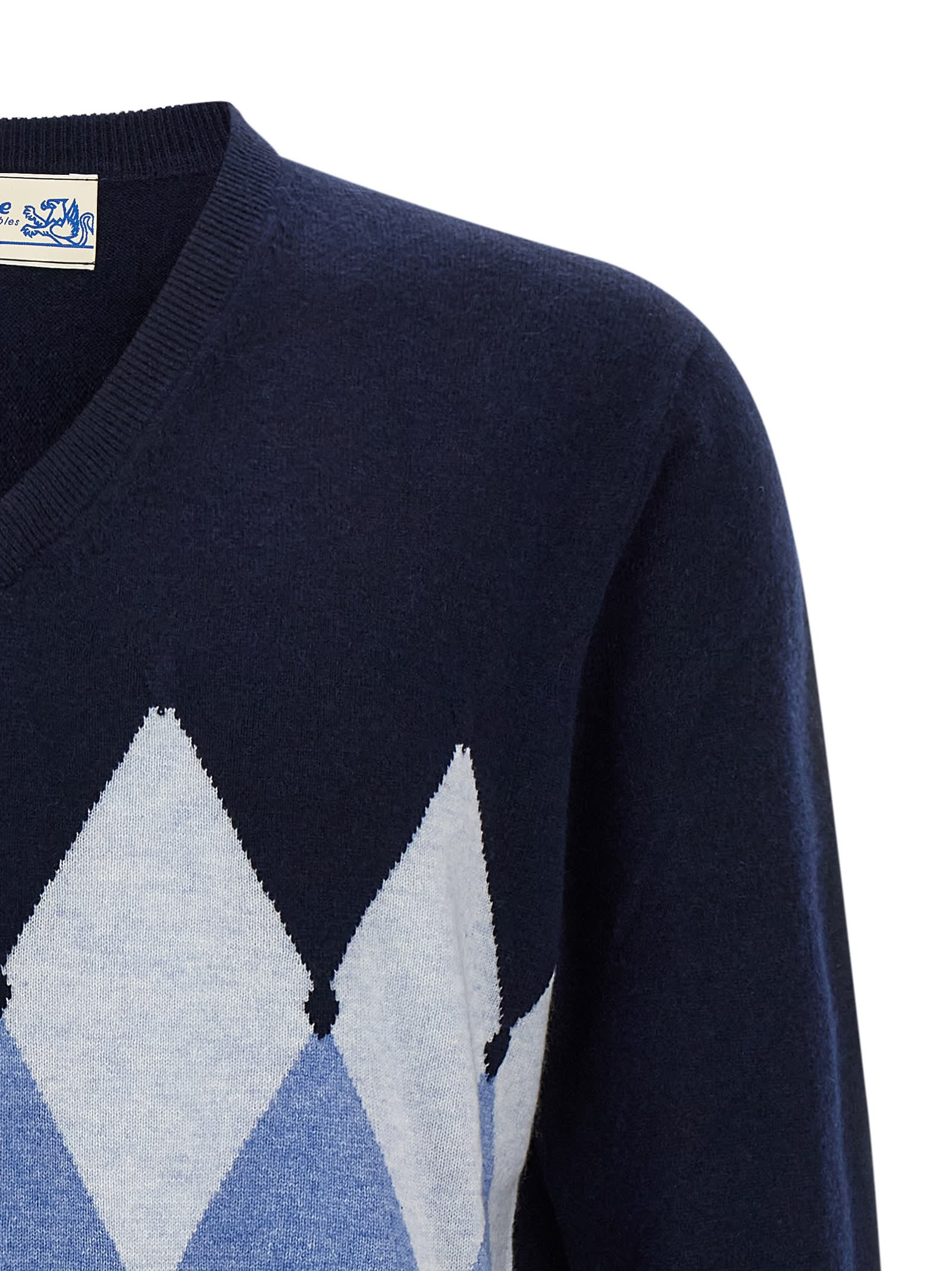 Ballantyne Argyle Pattern Sweater Sweaters And Cardigans Blue In Blue