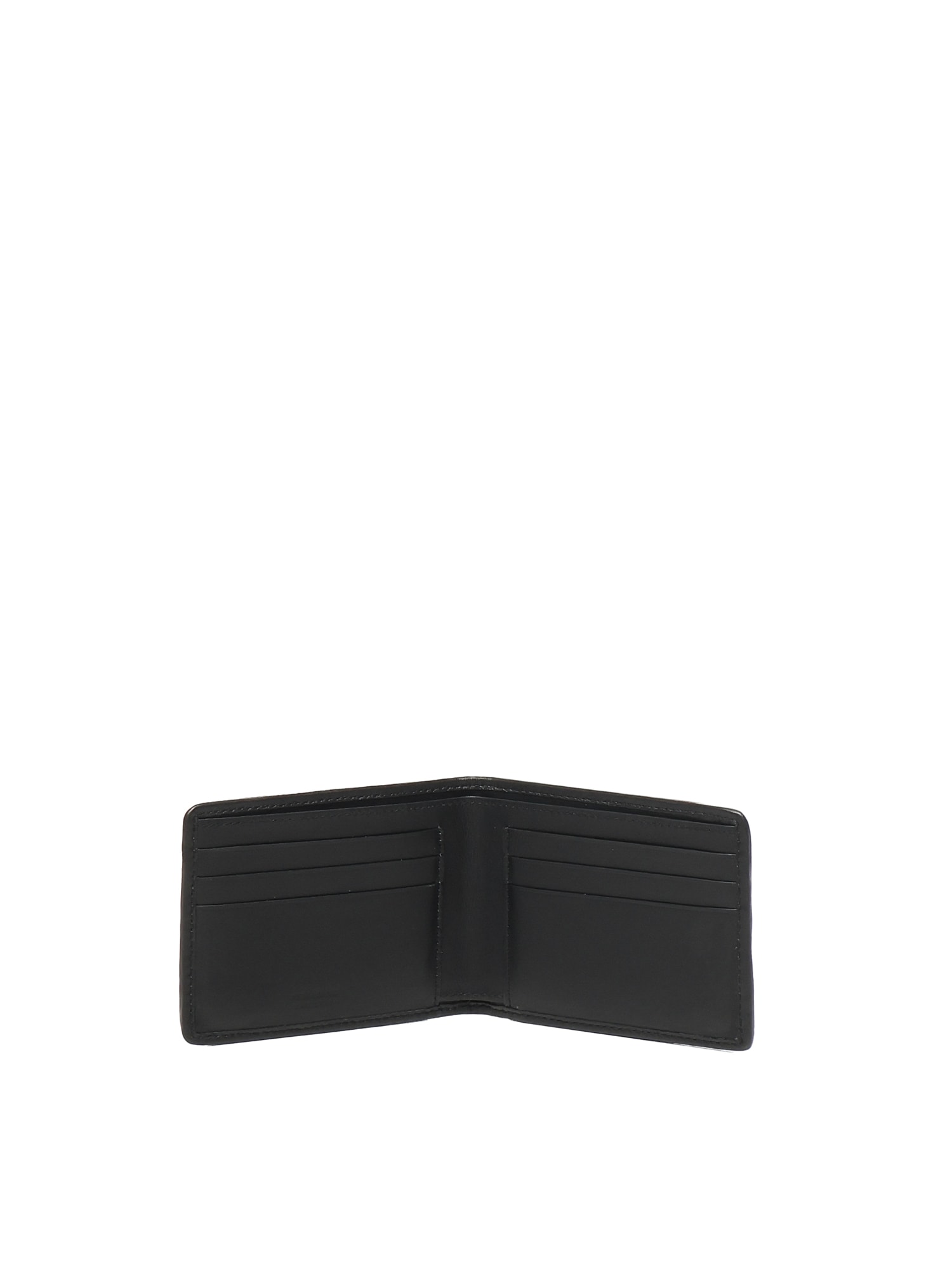 Ferragamo Two-tone Woven Leather Bi-fold Wallet In Green
