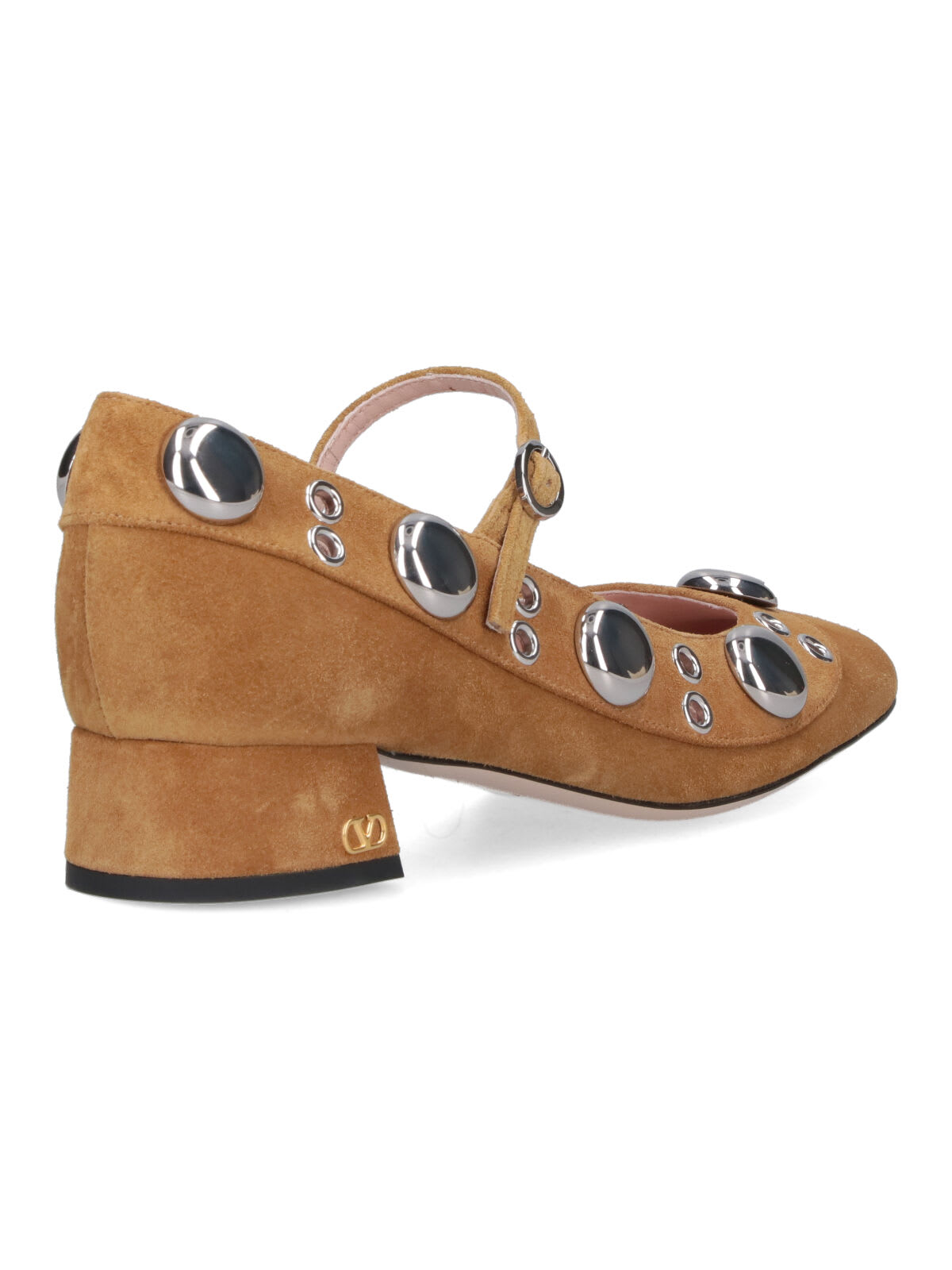 Valentino Nellcote Studded Suede Mary Jane Pumps In Brown