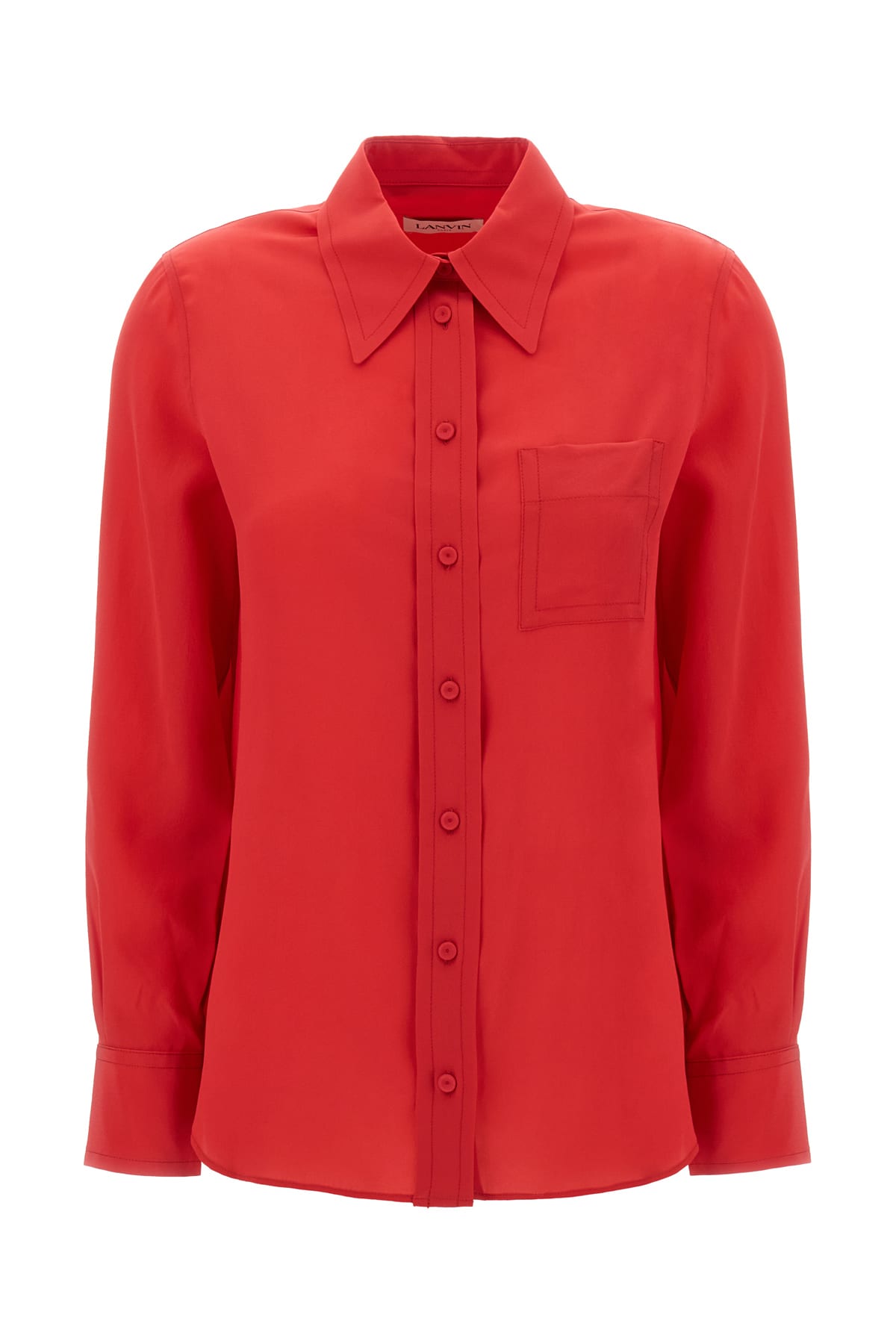 Shop Lanvin Red Silk Shirt In 594