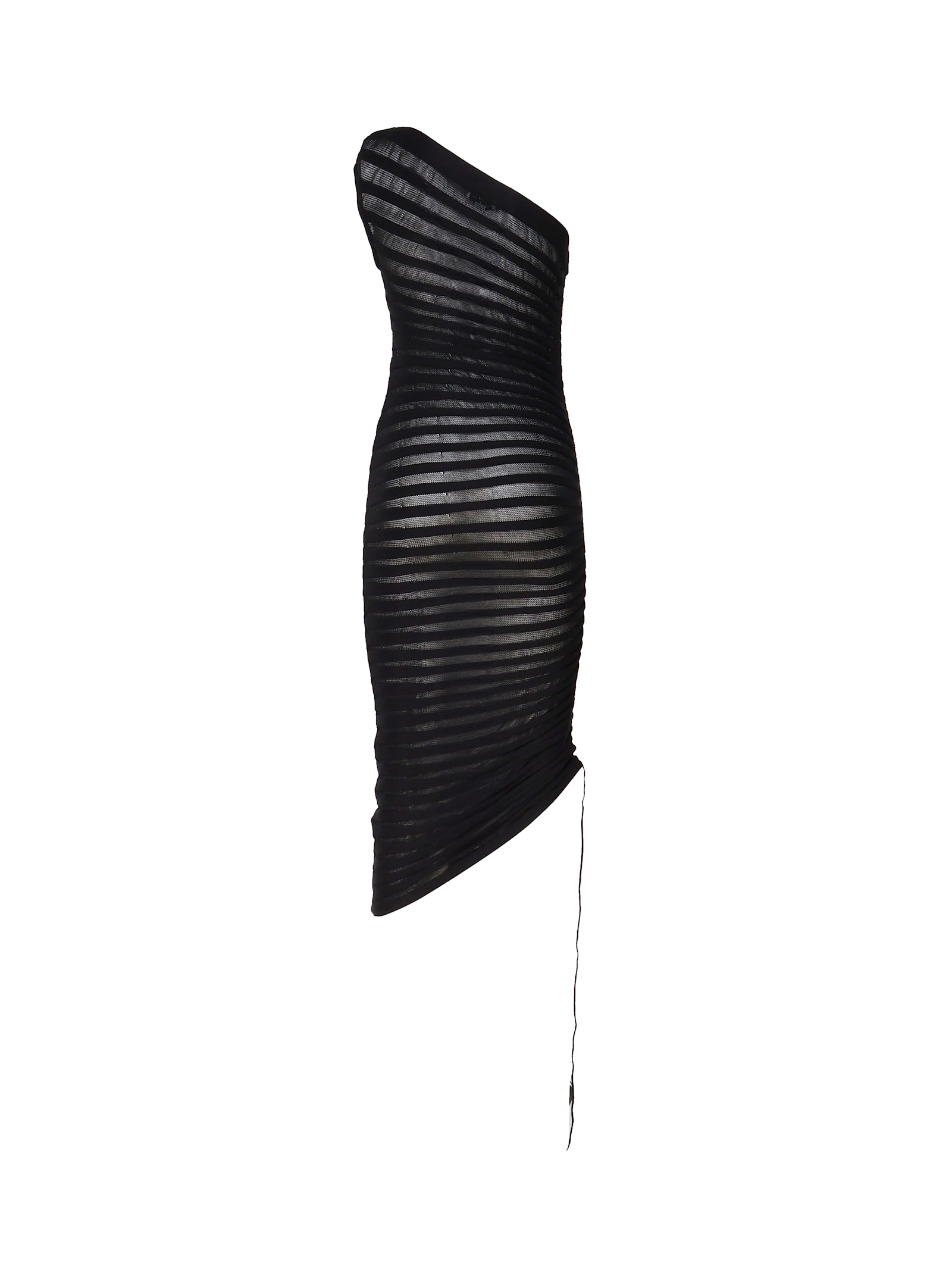 ALAÏA ASYMMETRICAL 3D KNITTED SKELETON DRESS 