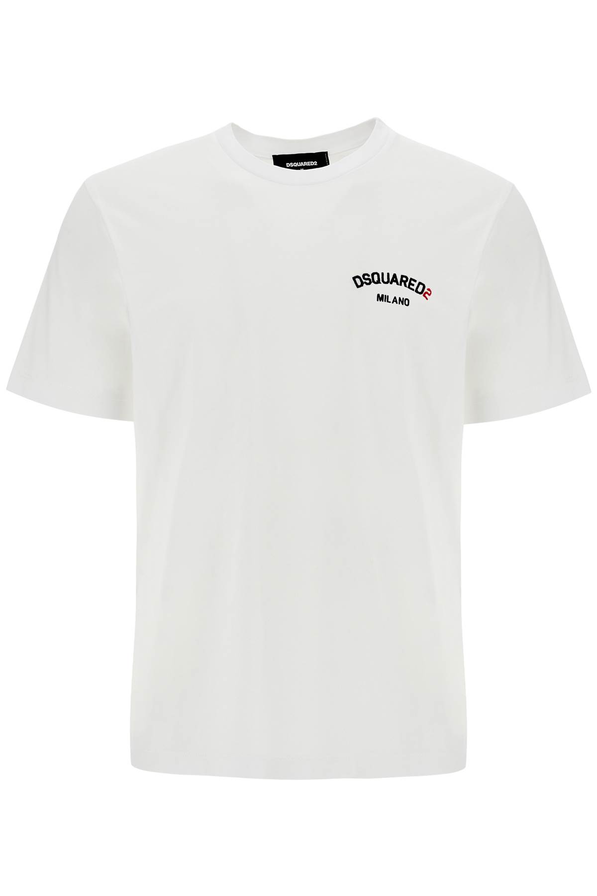 White Cotton T-shirt With Embroidered Logo