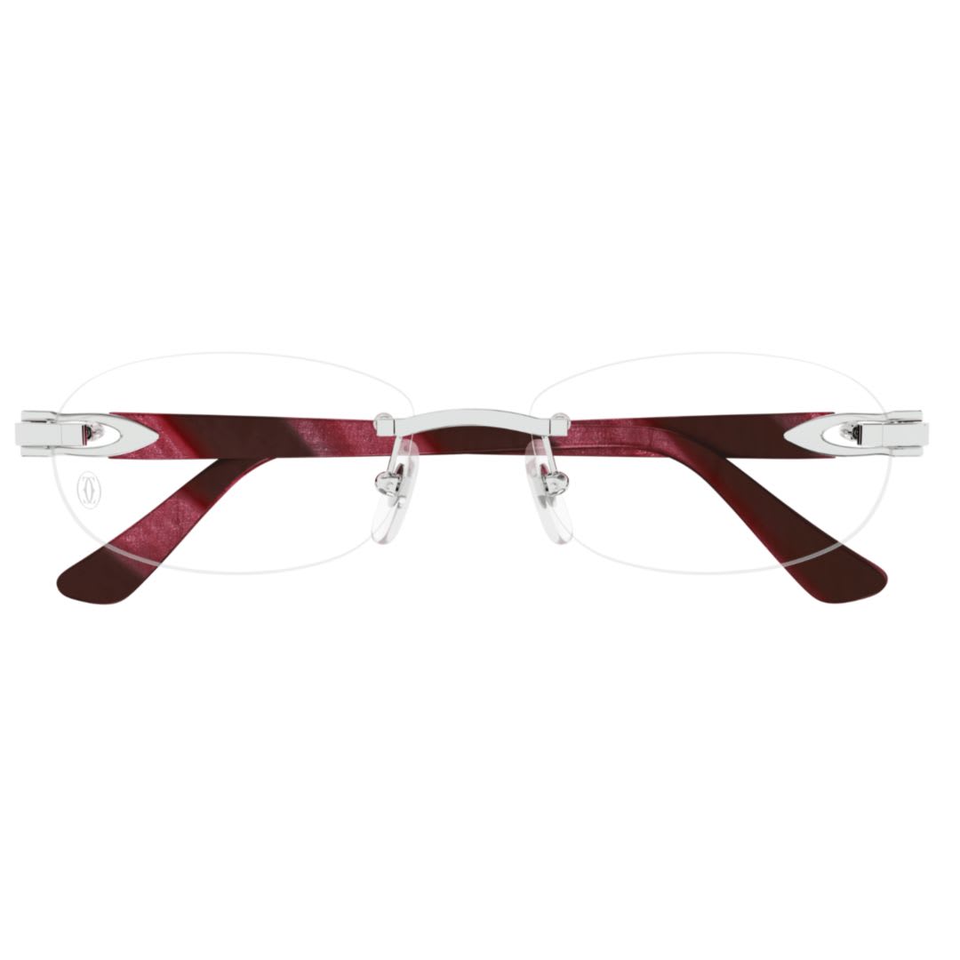 Cartier Ct0455oj-001silver-burgundy-transparent In White