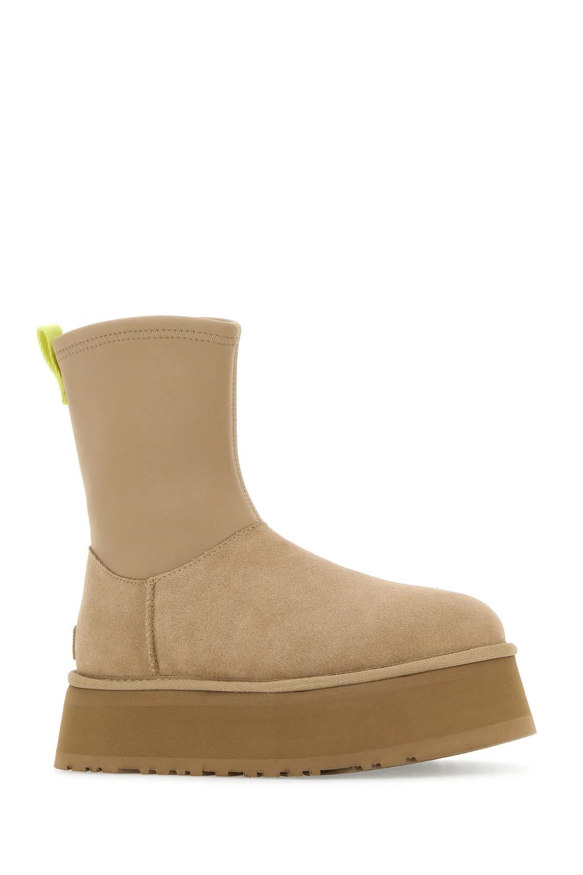 Shop Ugg Sand Suede And Fabric Classic Dipper Ankle Boots In San Sand