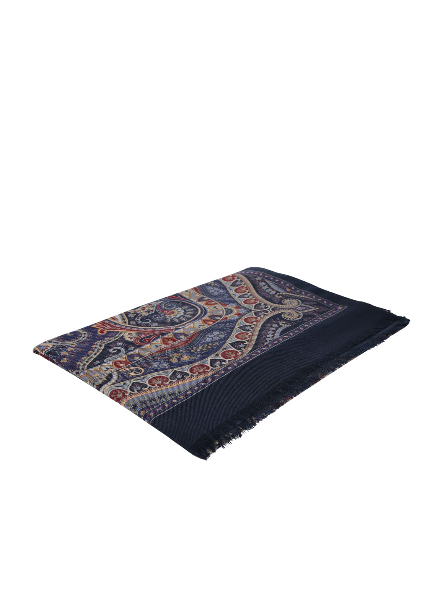 Shop Etro Paisley Blue Scarf