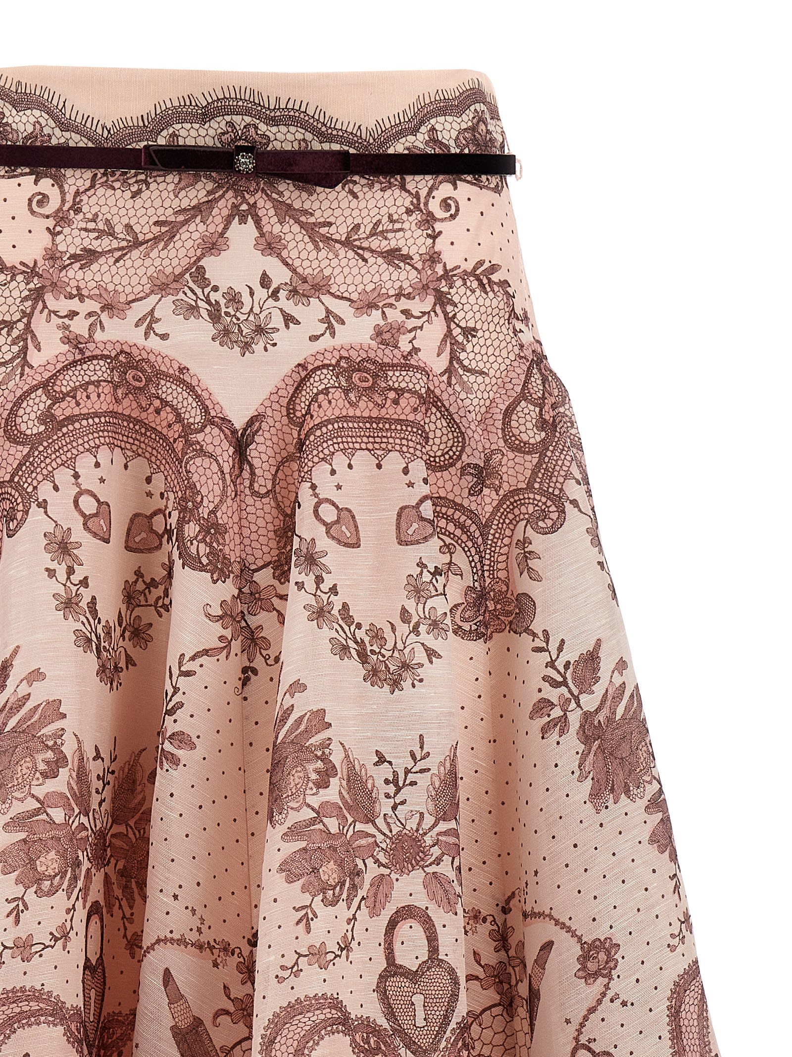 ZIMMERMANN CRUSH FLARED MIDI SKIRT 