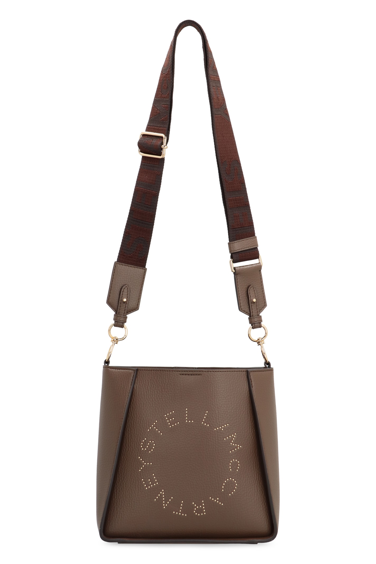 Shop Stella Mccartney Stella Logo Shoulder Bag In Brown