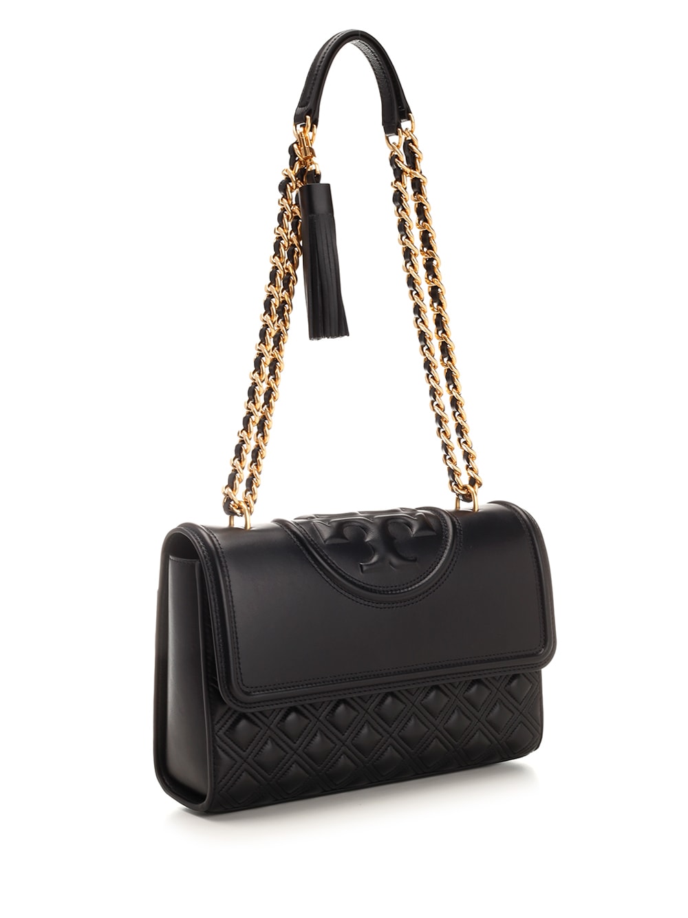 Shop Tory Burch Fleming Shoulder Bag In Black