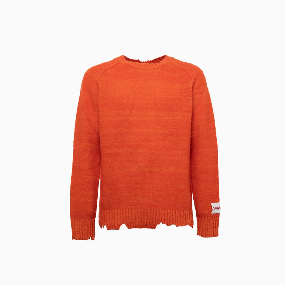 Longo Plain Knitted Sweater In Orange