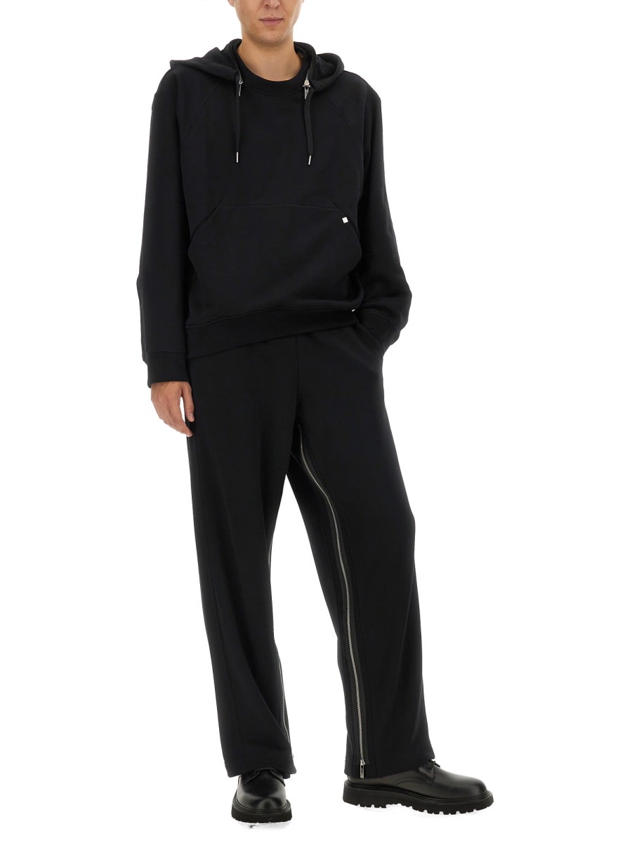 Helmut Lang Hoodie With Drawstring Hood And Kangaroo Pocket In Black