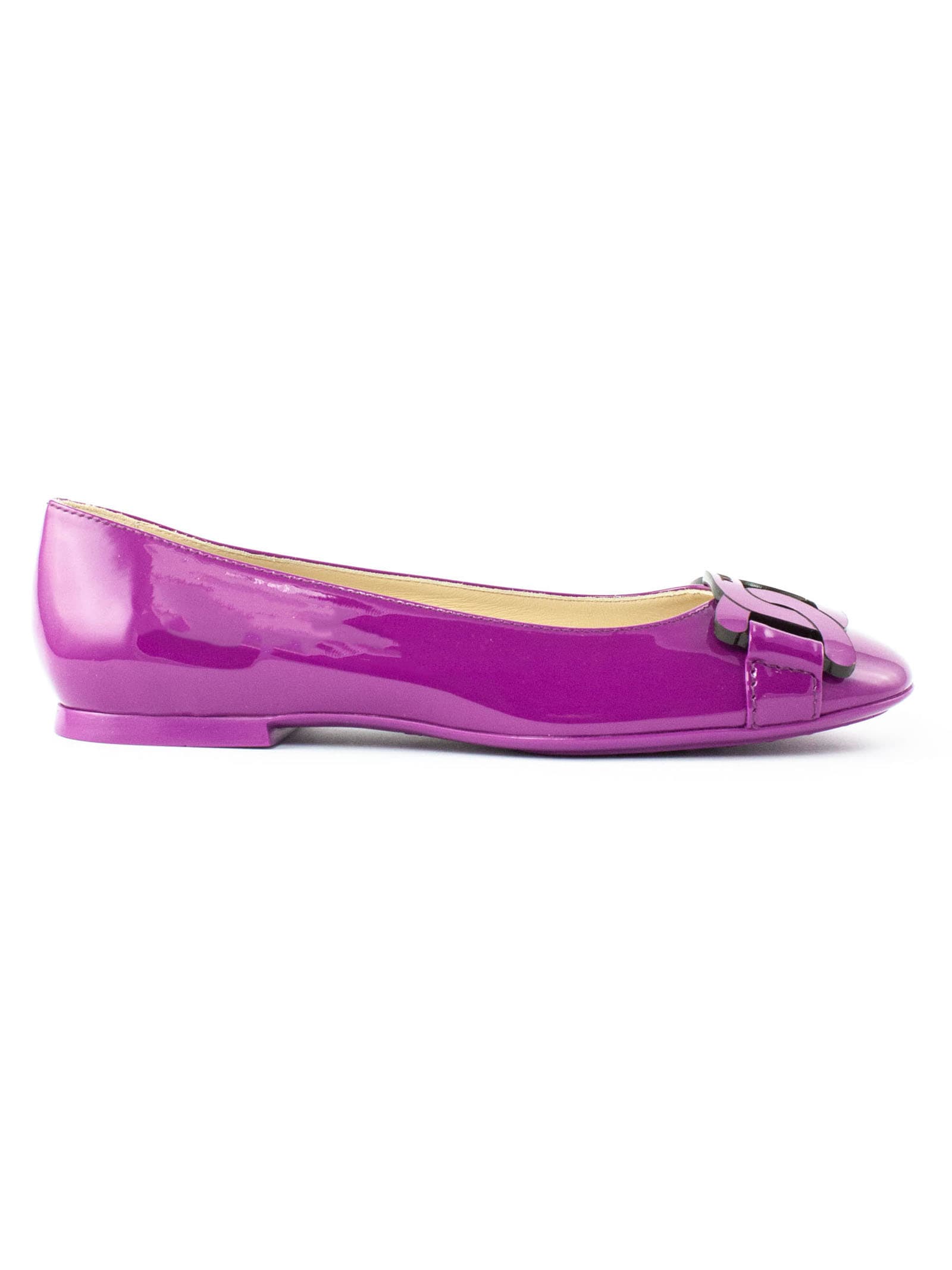Buy Tods Ballerinas Fuchsia Patent Leather online, shop Tods shoes with free shipping