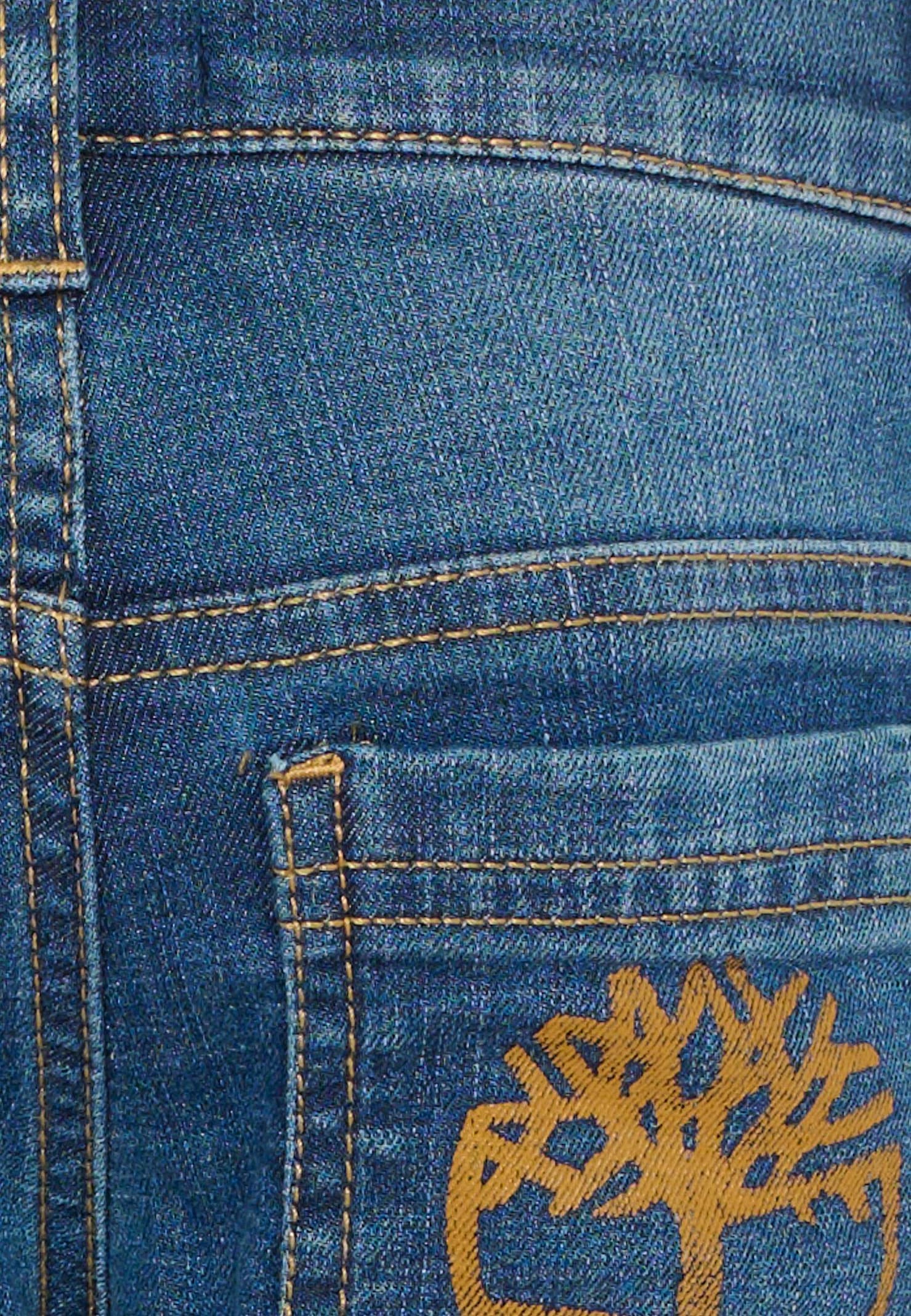 Timberland Blue Jeans For Boy With Logo In Blue