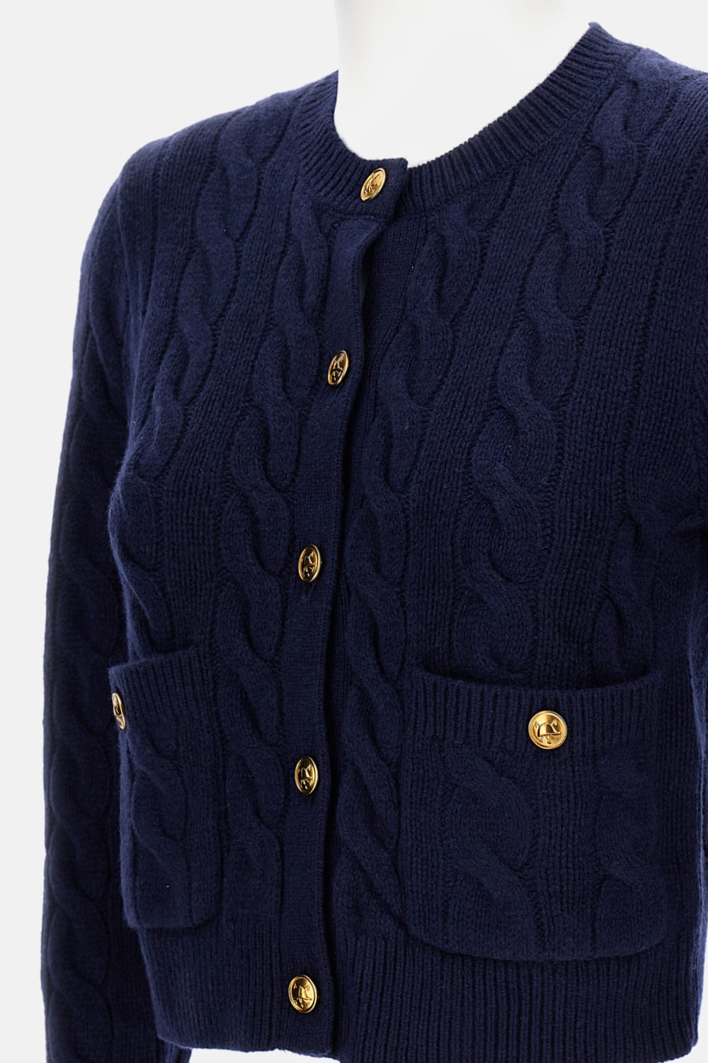 Polo Ralph Lauren Cable-knit Wool And Cashmere-blend Cardigan In Blue