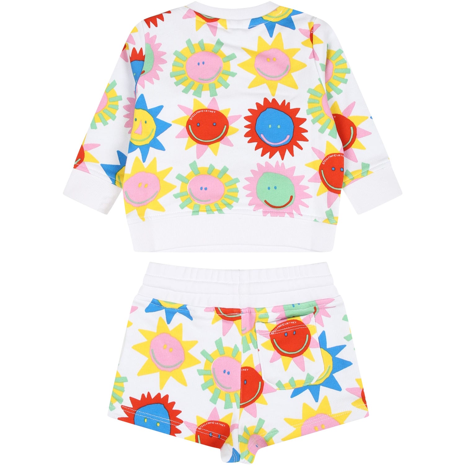 Shop Stella Mccartney White Set For Baby Girl With Sun