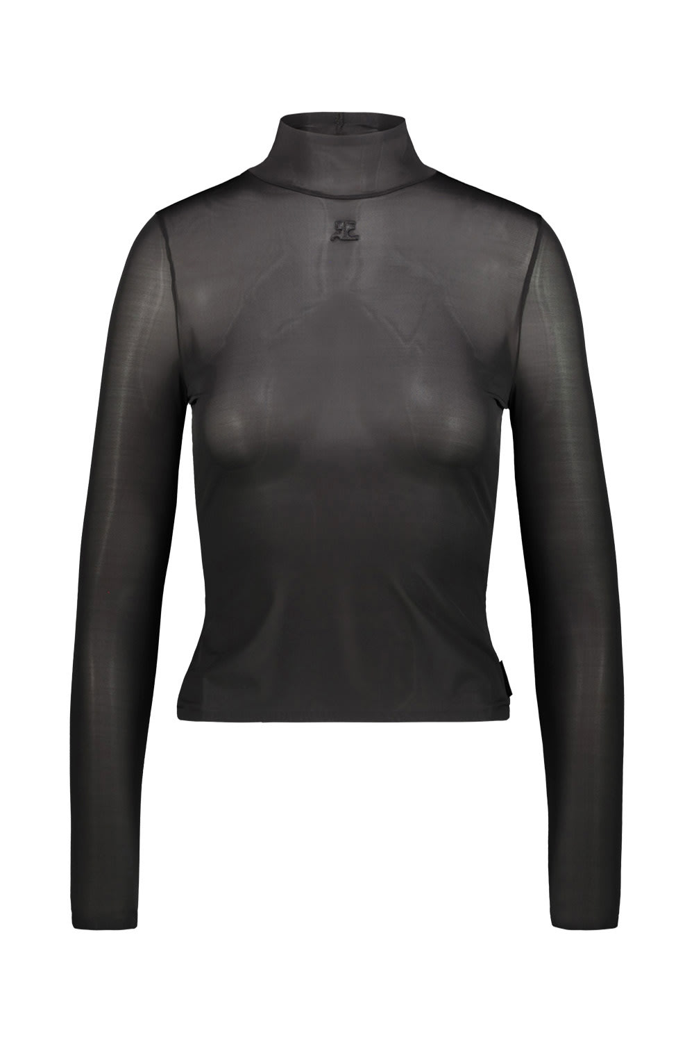 Shop Courrèges Mockneck Second Skin Top In Black