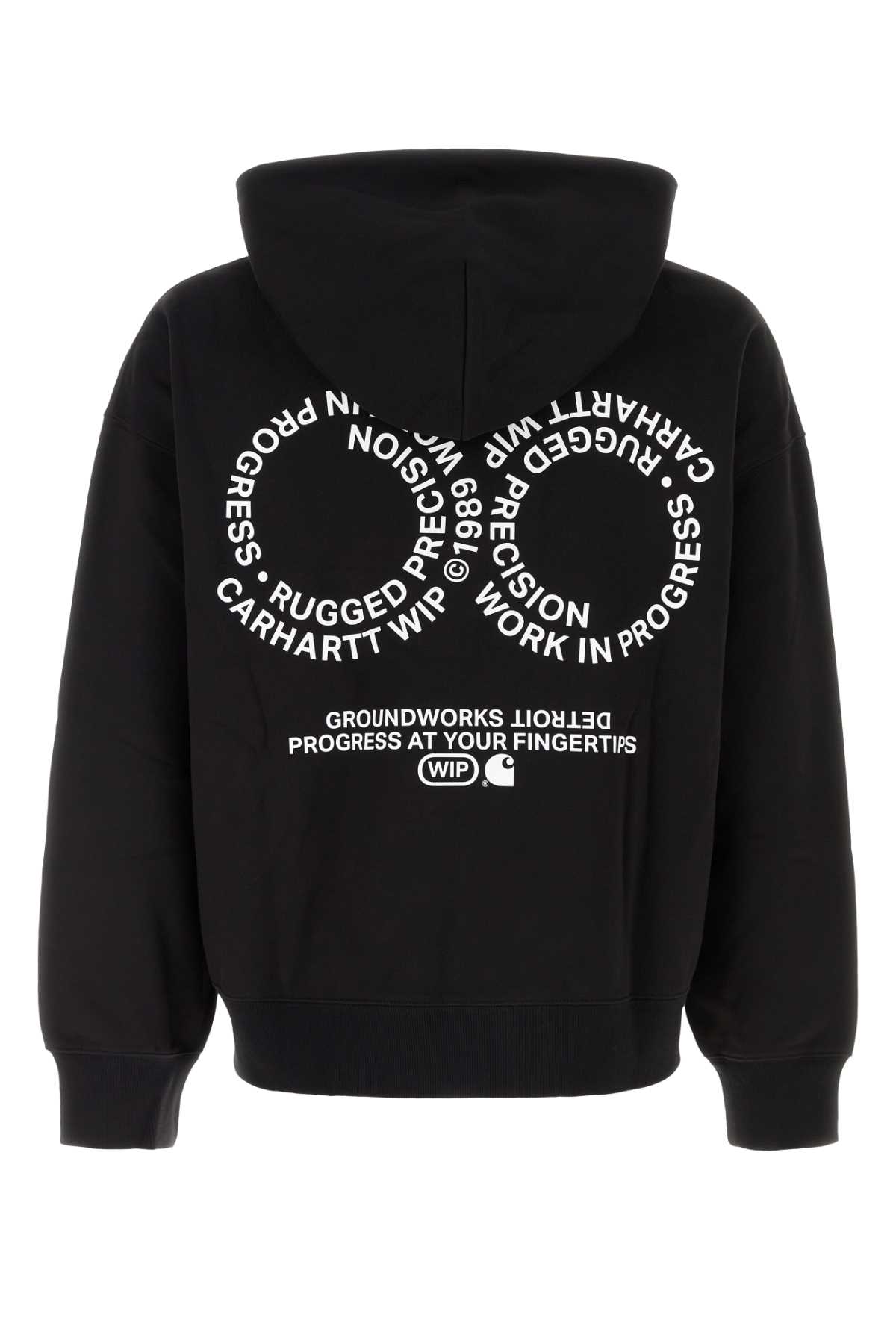 Carhartt Hooded Rotation Sweat In Misto Cotone Nero Uomo In Blackwhite