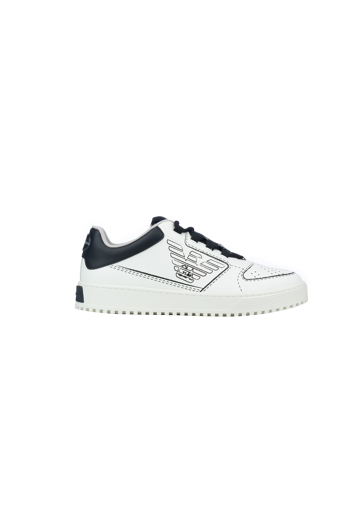 Emporio Armani Sneakers In Offwhiteblack