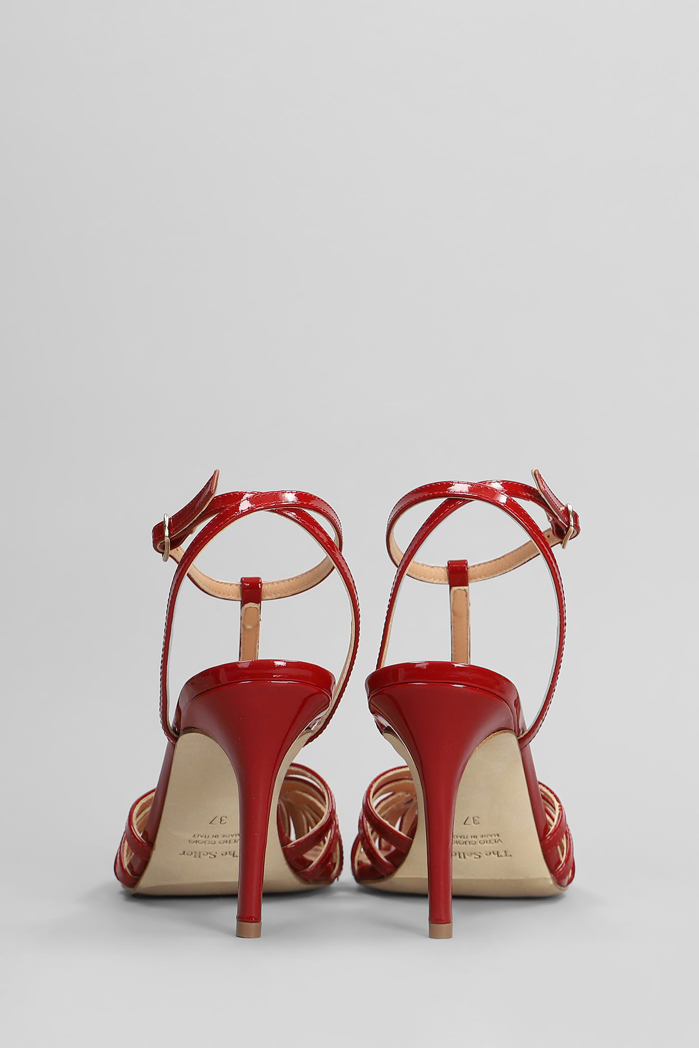 The Seller Sandals In Red Patent Leather