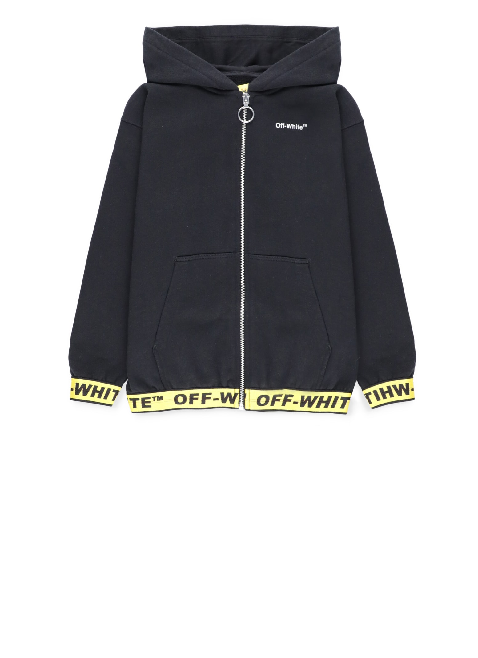 Formode Vedligeholdelse Tanzania Off-white Kids' Loged Hoodie In Black Yellow | ModeSens