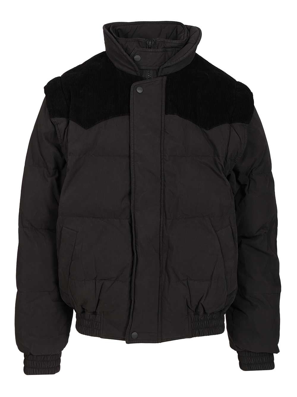 Isabel Marant Marant Dawson Short Puffer Jacket In Cotton And Velvet In Black