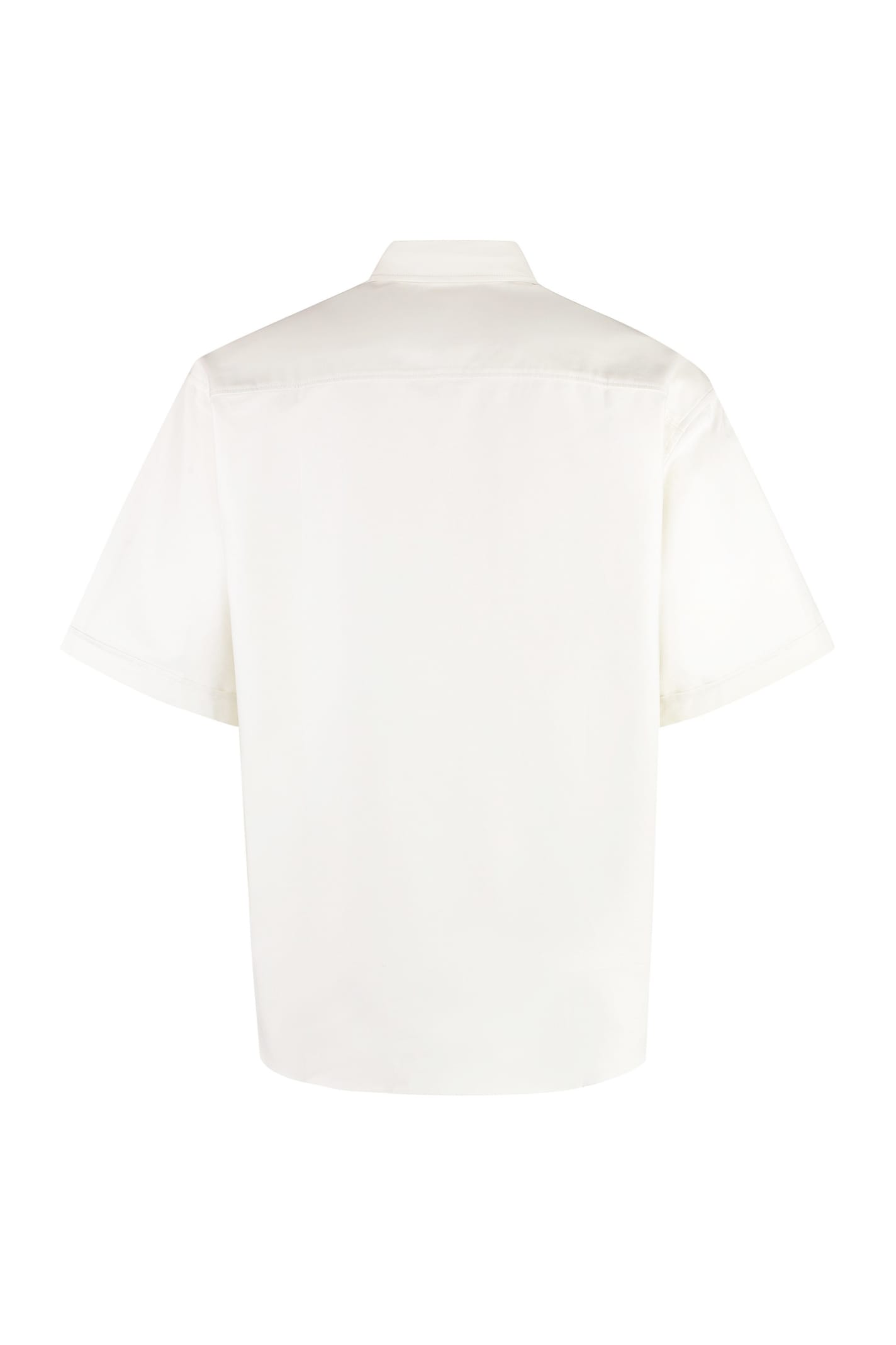 Shop Ami Alexandre Mattiussi Short Sleeve Cotton Shirt In White