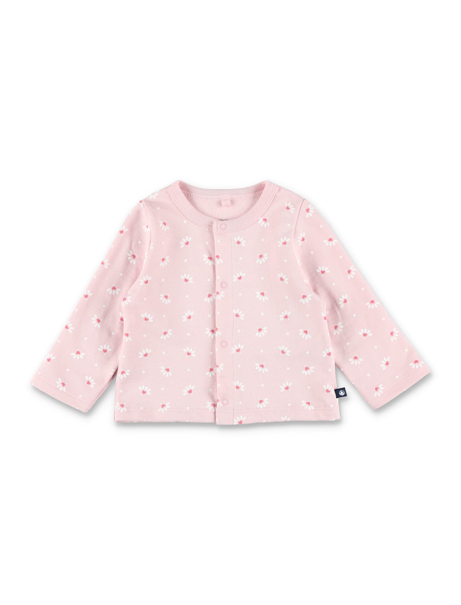 Petit Bateau Baby Heart-print Fleece Set With Embroidered Body In Pink