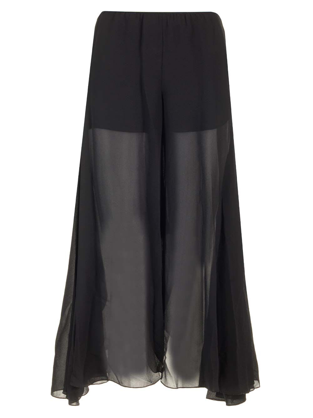 Shop Chloé Flowing Silk Georgette Trousers In Black