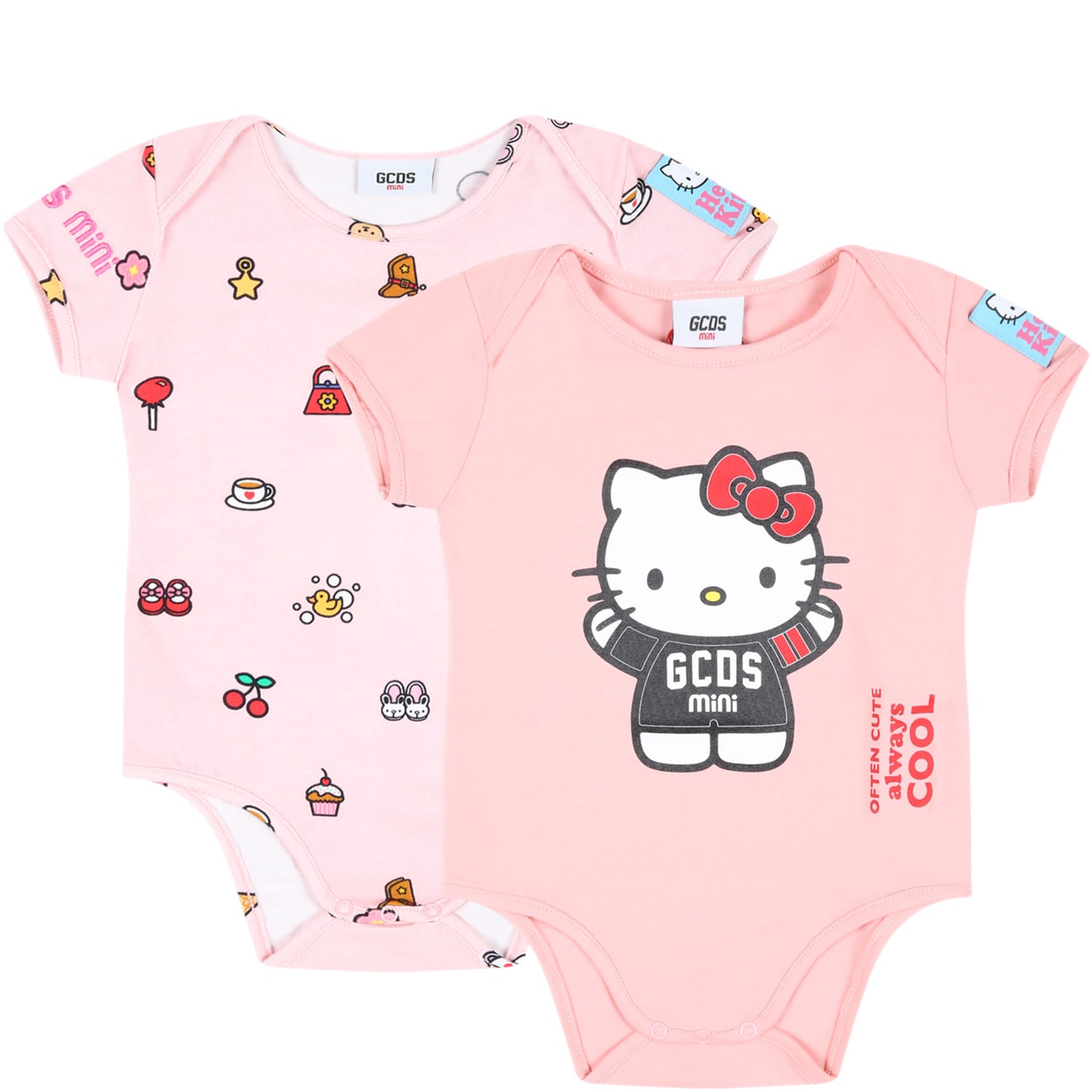 GCDS MINI PINK SET FOR BABY GIRL WITH HELLO KITTY