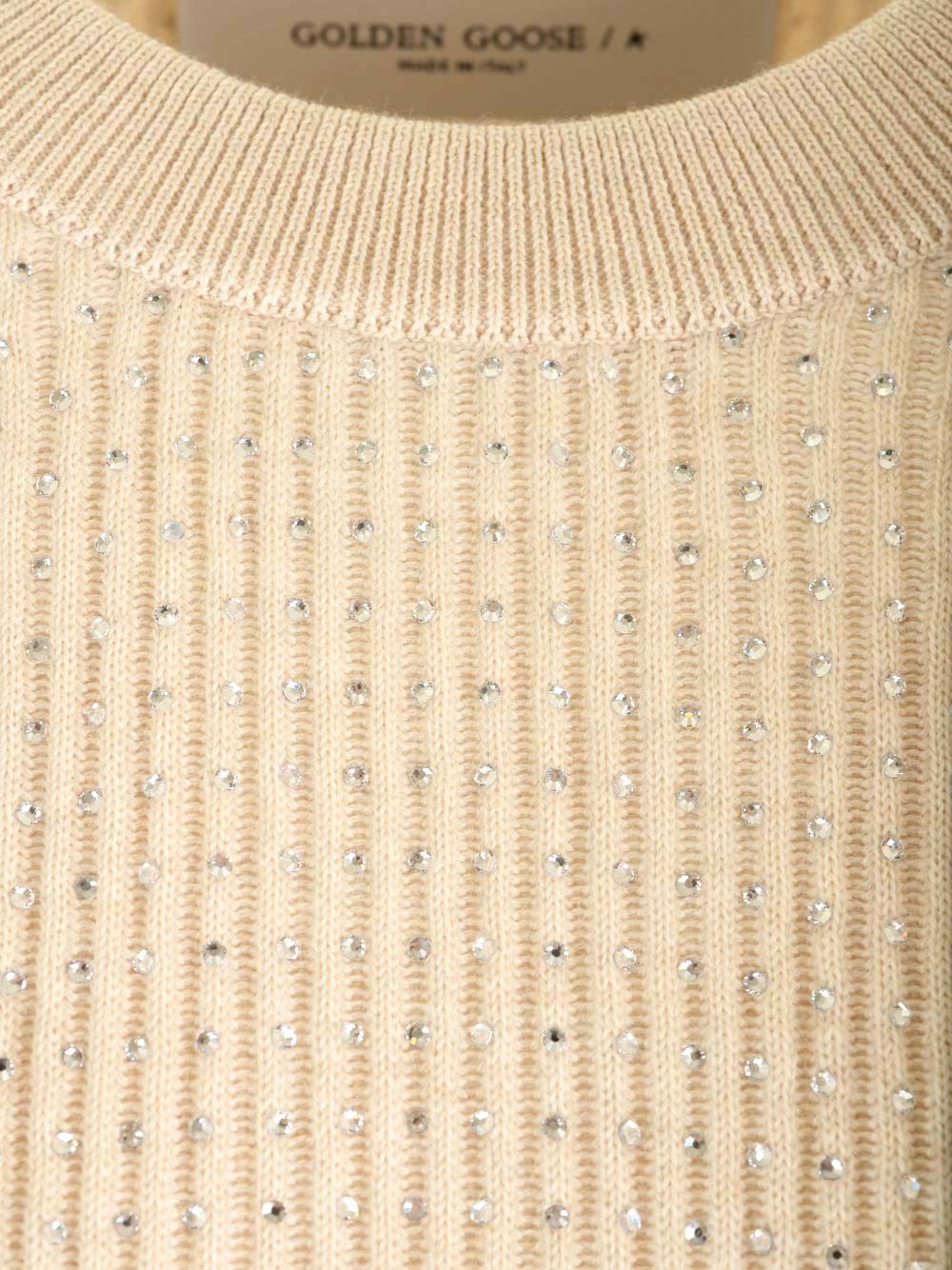 Shop Golden Goose Ribbed Wool Sweater In Beige