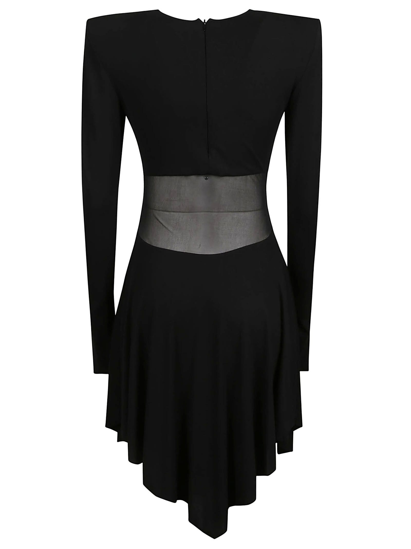 Shop Alexandre Vauthier Round Neck Dress In Black